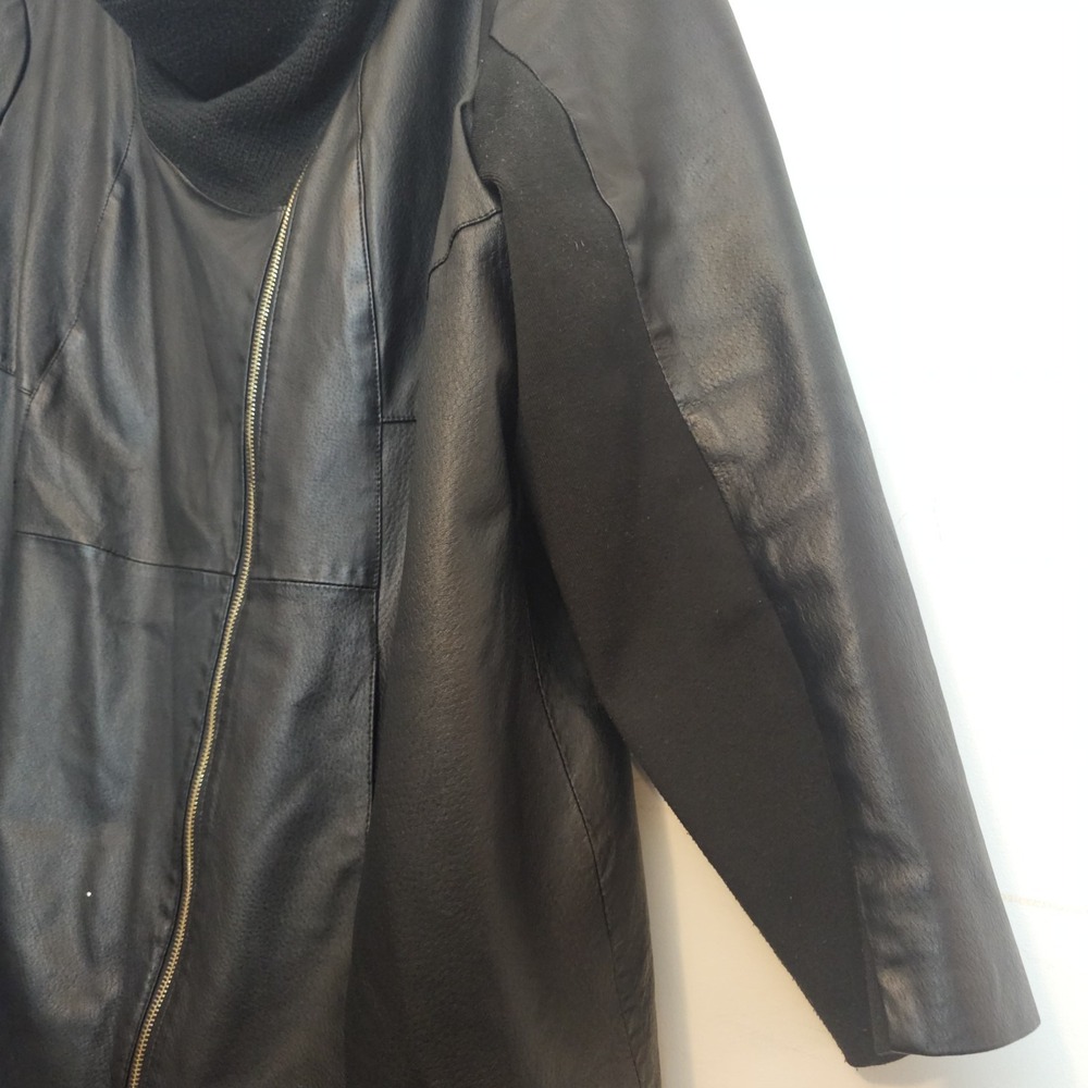 IMAN Moto Style Black Leather Jacket, Gold Accents, Pockets, XL-XXL Gothcore - Picture 3 of 12